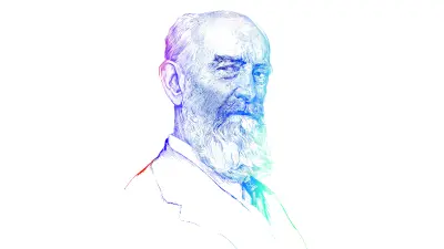 Retrato colorido de nosso fundador Robert Bosch